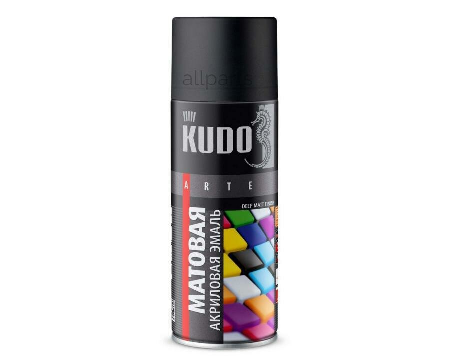 KUDO KU-A9005M Эмаль универсальная акриловая черная матовая RAL 9005 520 мл KUDO KU-A9005M