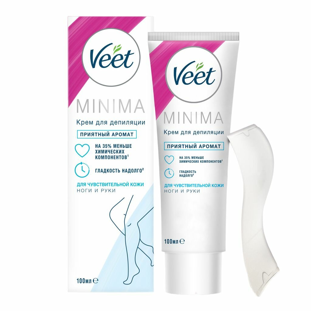 Крем для депиляции Veet Minima, для чувствительной кожи, с экстрактом алоэ вера, 100 мл