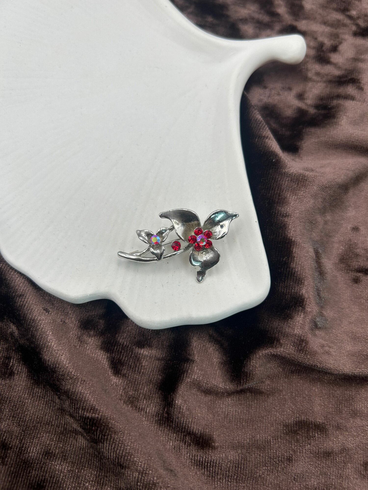 Винтажная брошь цветок, Аврора Бореалис, Чехословакия