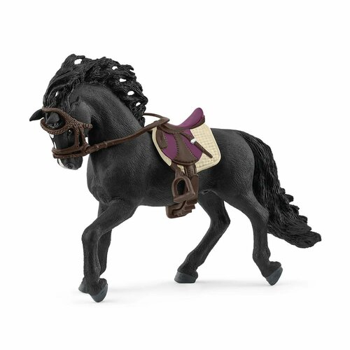 фото Schleich horse club фигурка "жеребец пура раса эспаньола с седлом и уздечкой", для детей от 5 лет, 42707