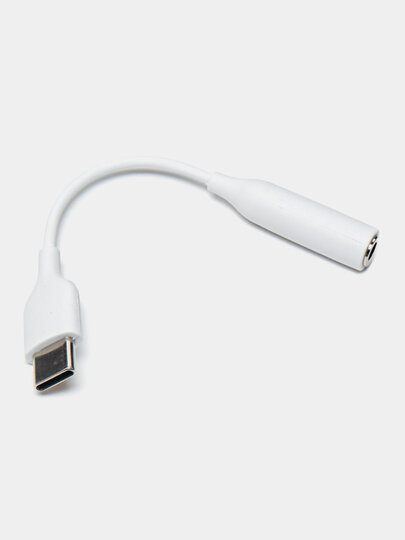 Переходник для Samsung USB - Type-C, аудио-разъём jack 3.5, для AUX и наушников Белый — фото 1