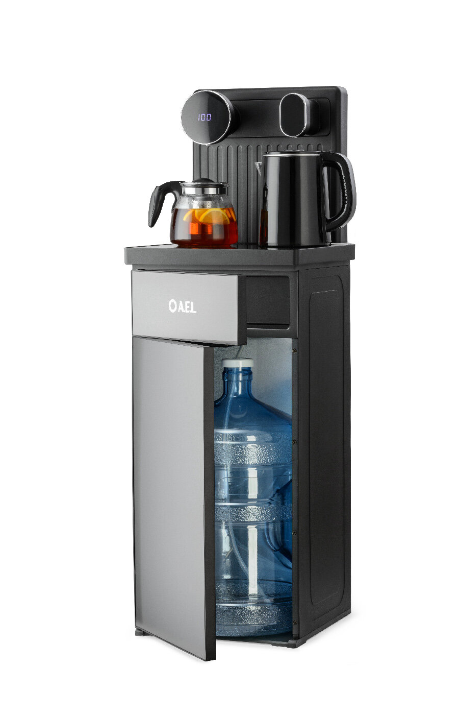 Кулер LK-AEL-81A Cool Grey с чайным столиком горячей водой и водой комнатной температуры
