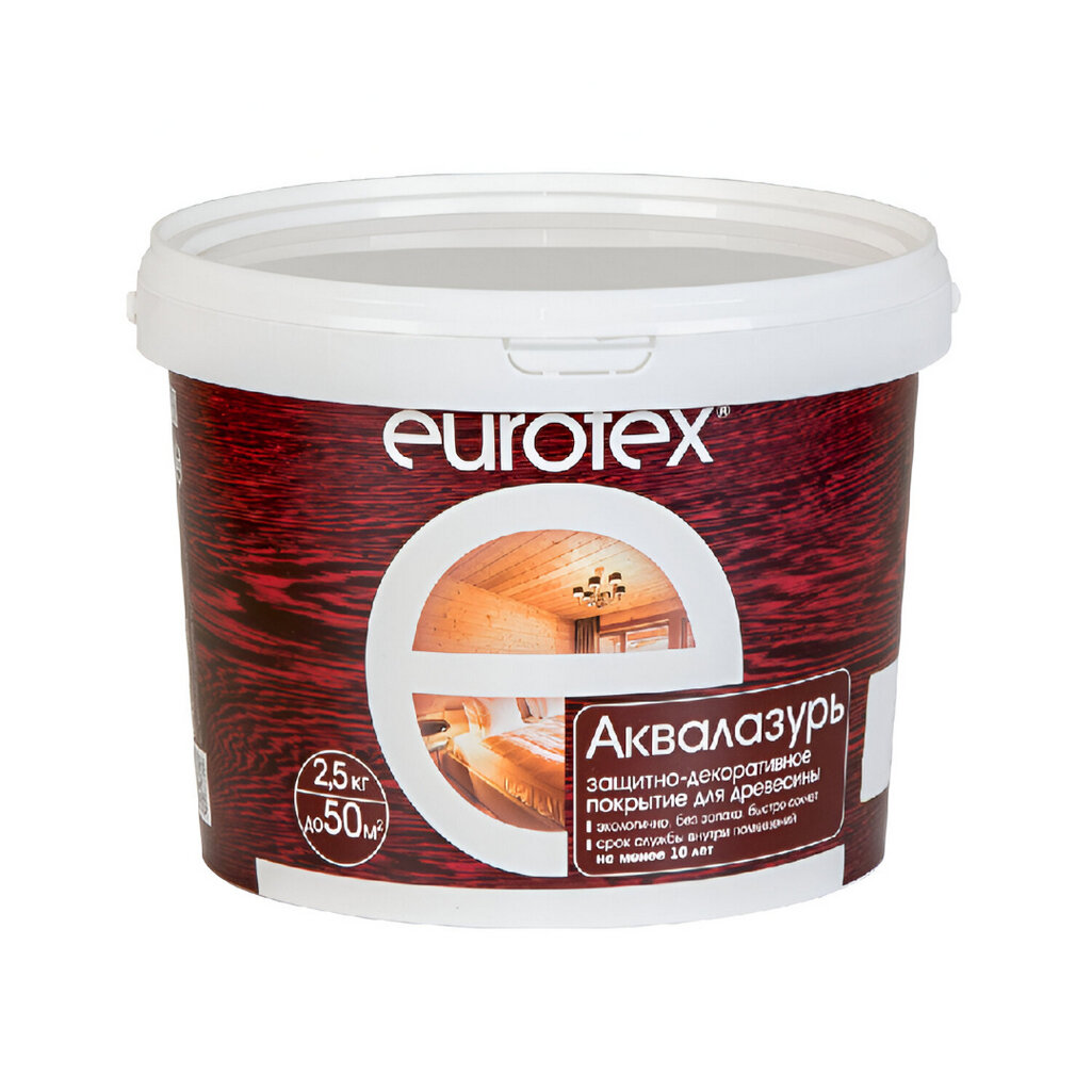 Защитно-декоративное покрытие Eurotex Аквалазурь для древесины Ваниль 25 кг