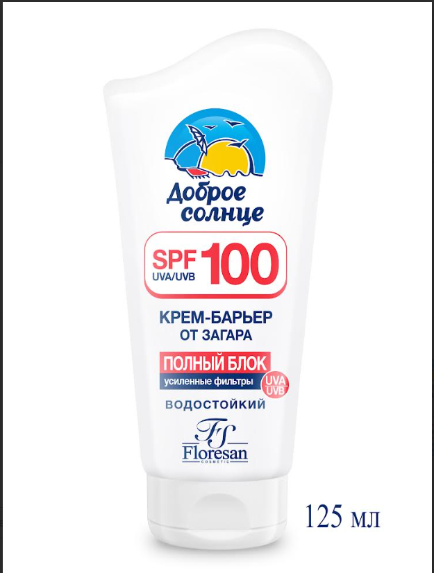 Изображение Флоресан Ф-101 Полный блок крем-барьер от загара Водостойкий SPF 100, 125 мл 101010