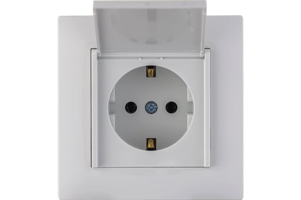 MAKEL Розетка с/з и крышкой СП KAREA RIZZ 16А IP20 бел. 88001029