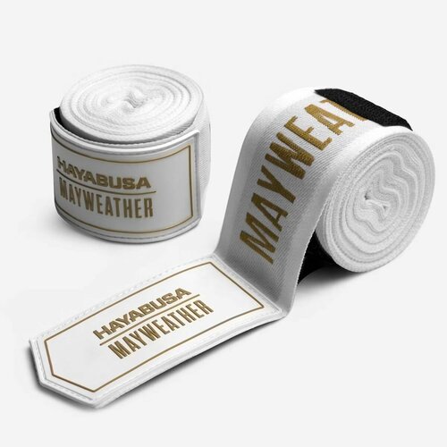 Бинты боксерские HAYABUSA Mayweather 180 Deluxe Hand Wraps 4,5м, бело-золотые