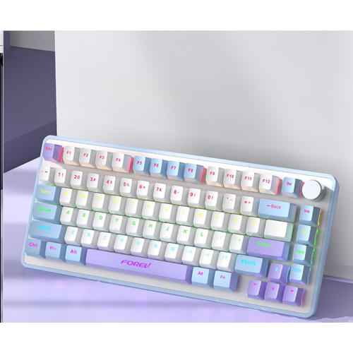 Проводная игровая клавиатура MCHOSE G75 Pro Cabbage Tofu Switch V2 русская раскладка белая синяя 3840₽