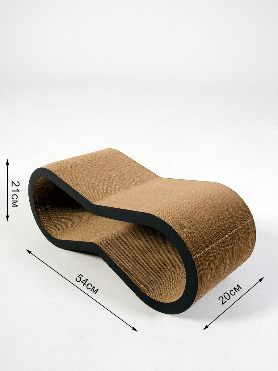 Когтеточка Samandcat, картонная, с полкой и угловой, 54 см х 20 см х 21 см