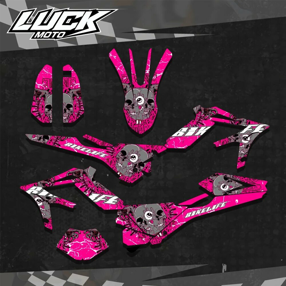 Для Beta X-TRAINER XTRAINER 250 300 350 400 450 2016 2017 2018 2019 2016-2019 мотоциклетная графика фоновые наклейки наклейки, Розовый