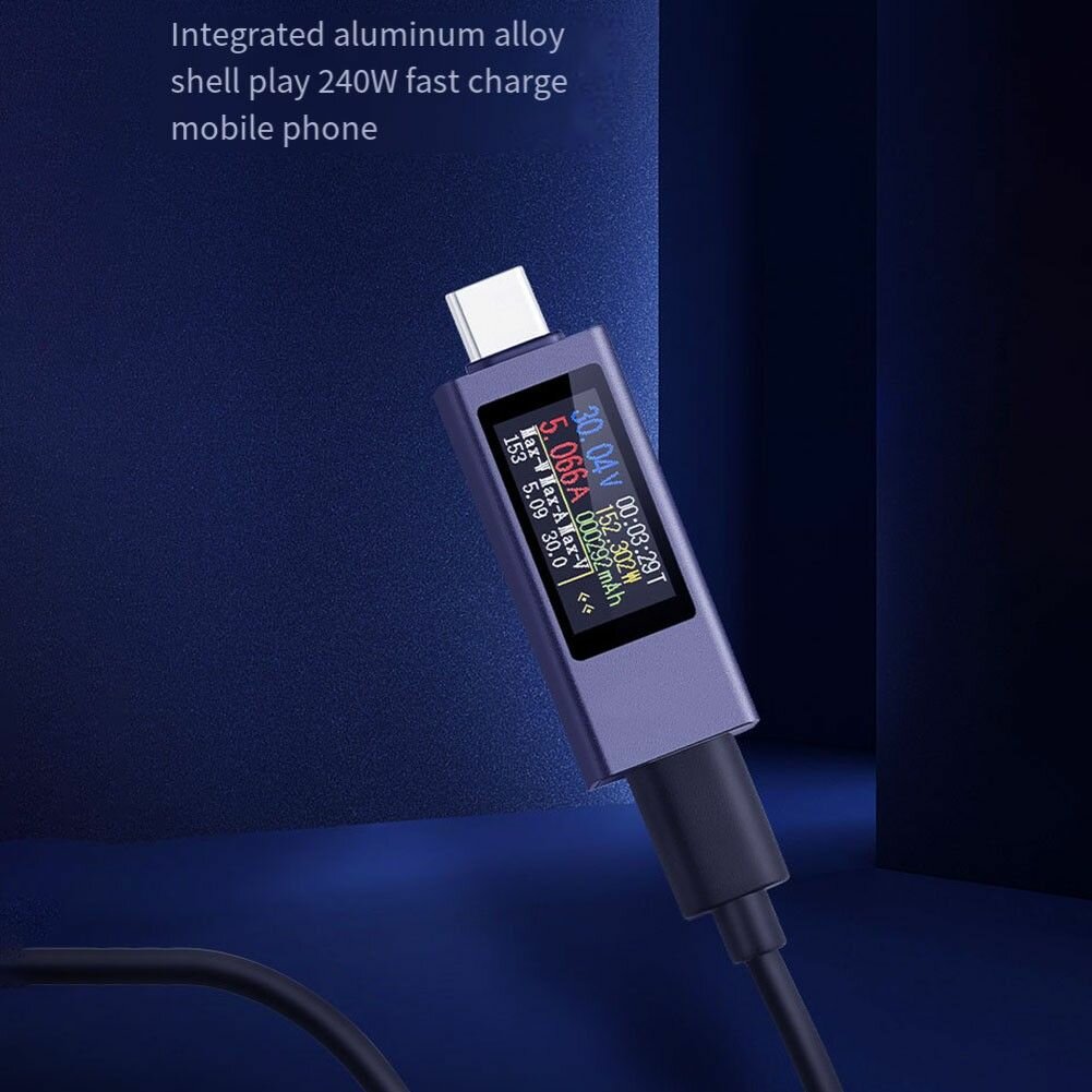 OZ-CUCR-KWS-2302C 240 Вт USB-тестер-метр для зарядки телефона, измеритель тока и напряжения Type-C, тестер напряжения Type-C