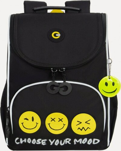 Изображение товара Рюкзак школьный GRIZZLY с мешком RAm-585-7/1 черный