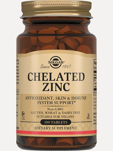 Изображение товара Солгар хелат цинка, для укрепления иммунитета, таблетки массой 630 мг, 100 шт.