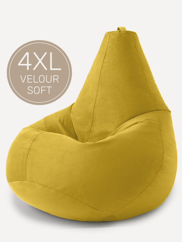 Изображение товара Кресло мешок Laavi Home кресло груша, размер ХXXXL, мебельный велюр, горчичный