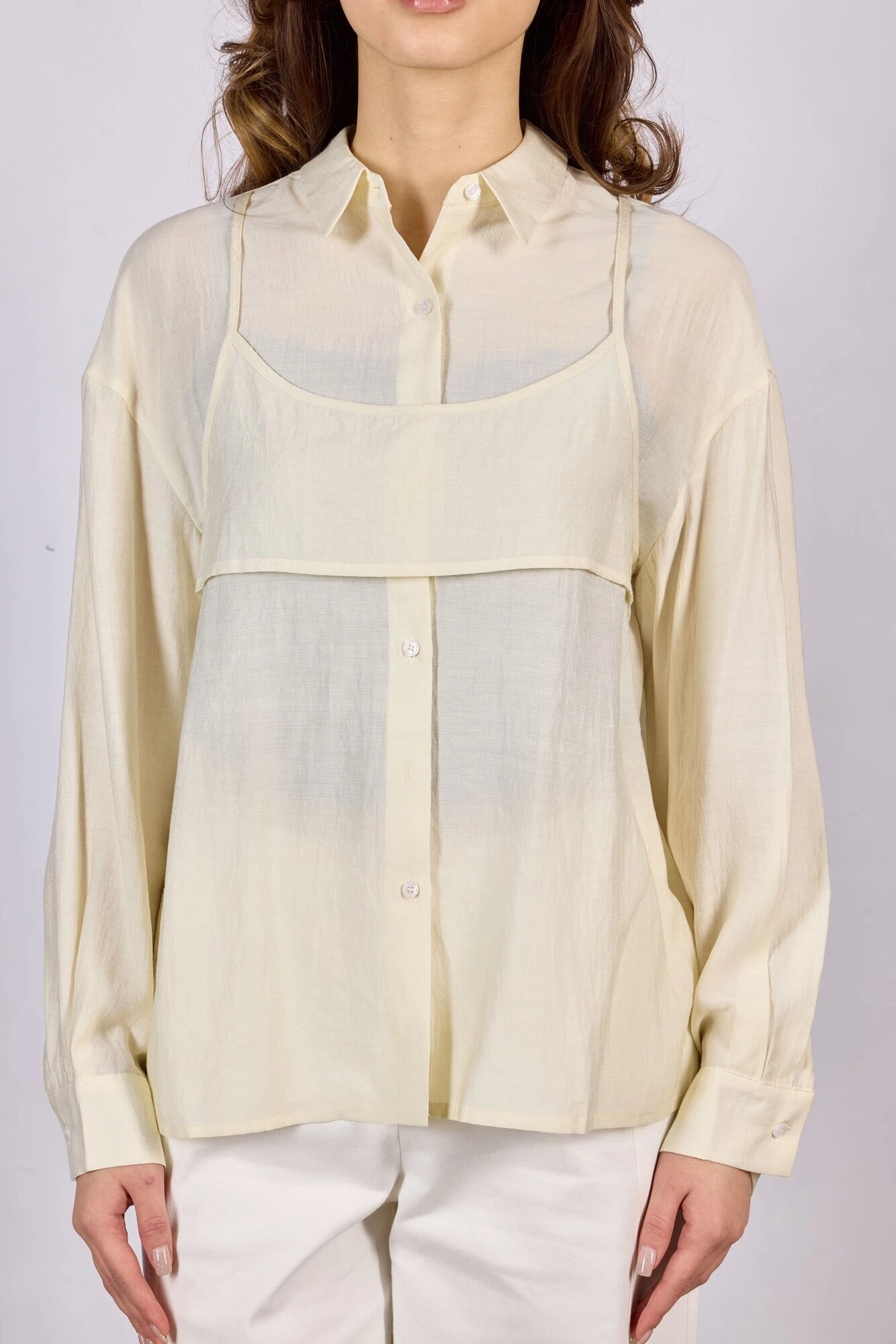 Рубашка Selfie, размер XS, бежевый — фото 1