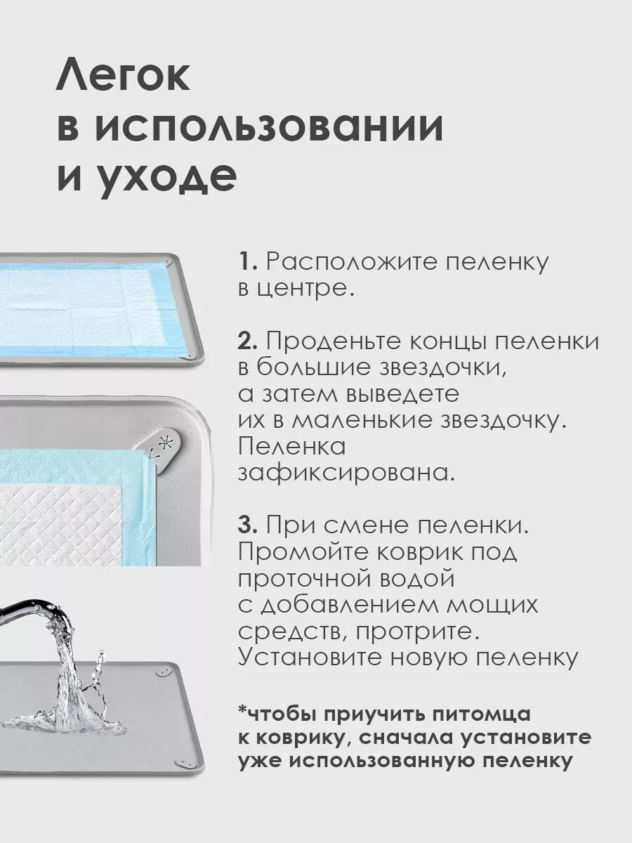 Лоток для собак Conflate под пеленку, туалет для собак и щенков мелких, средних, крупных пород, коврик 92*64 бежевый — фото 1
