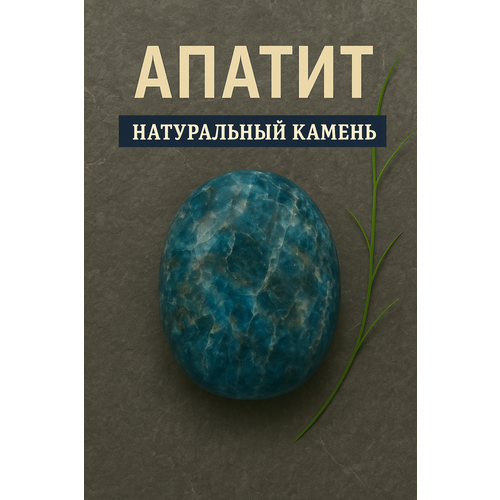 фото Апатит натуральный камень, галтовка, 1 штука, 2 см, бирюзовый