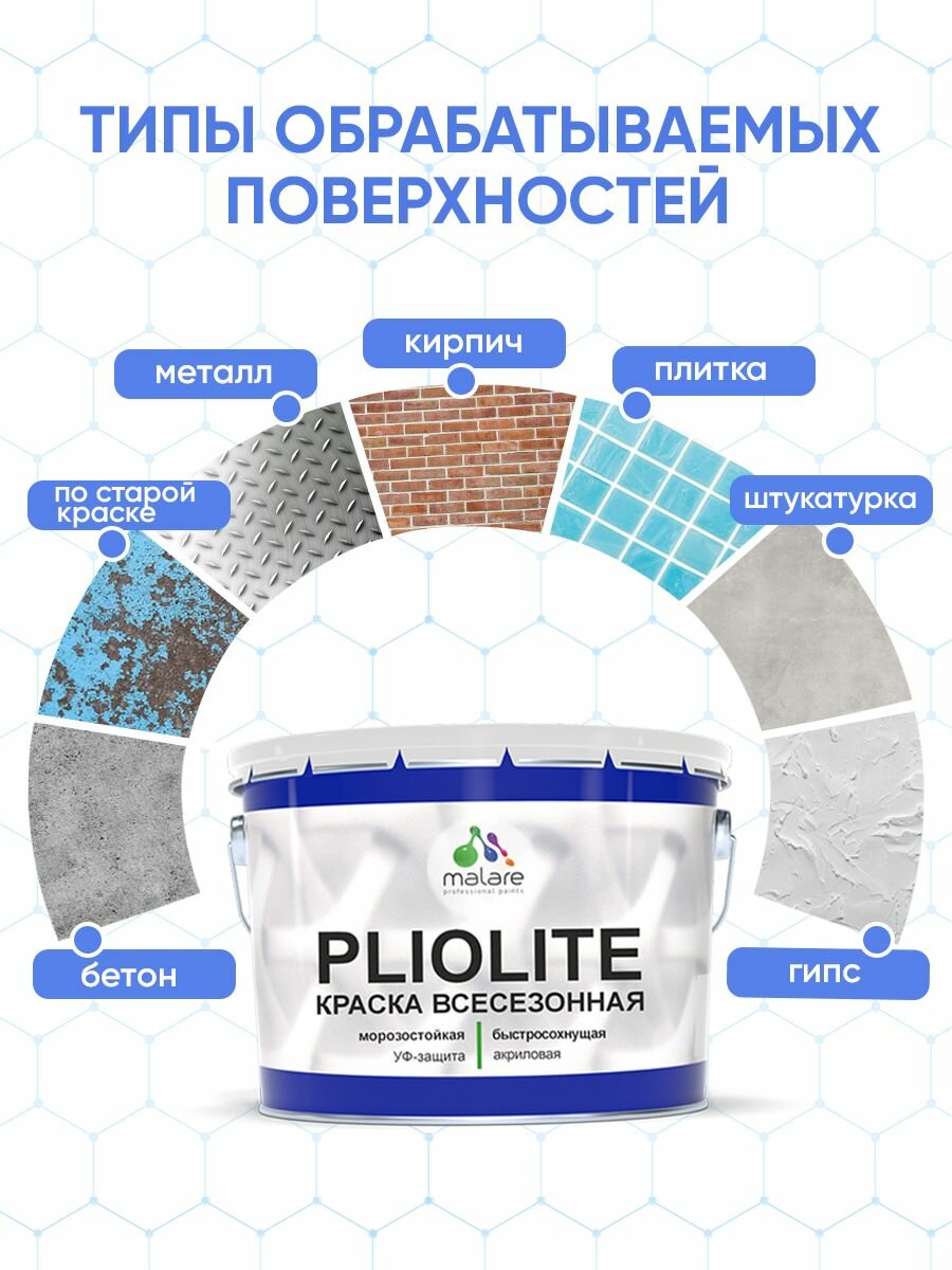 Краска-эмаль Pliolite всесезонная, зимняя, для всех типов поверхностей, антикоррозионная, RAL 6032, зеленый, матовая, 2,5 кг. — фото 1