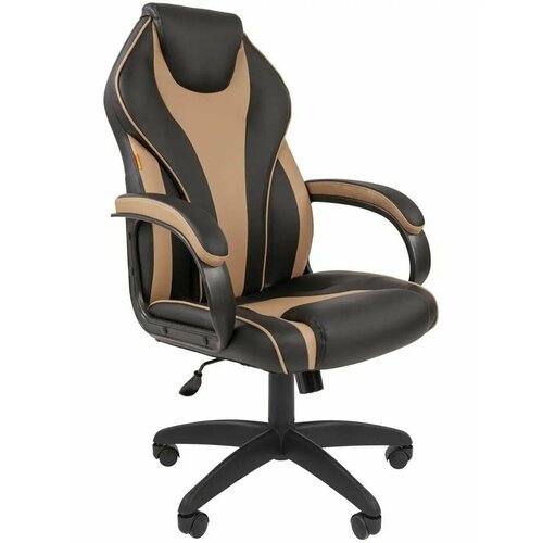 фото Игровое компьютерное кресло chairman 299, экокожа, черный/бежевый