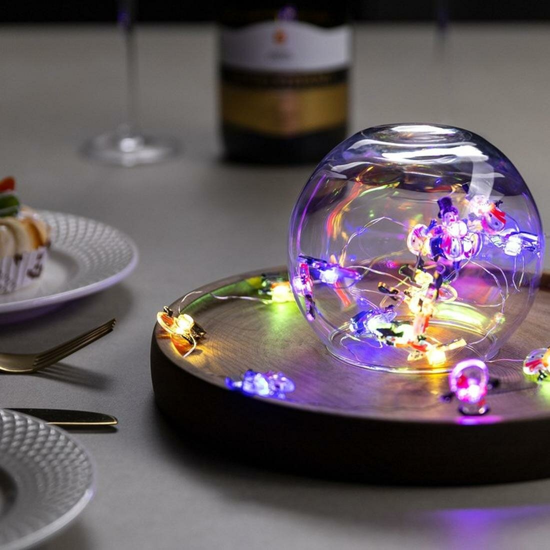 Гирлянда Luazon Lighting «Нить», 2 м роса с насадками «Снеговик в шарфе», IP20 — фото 1