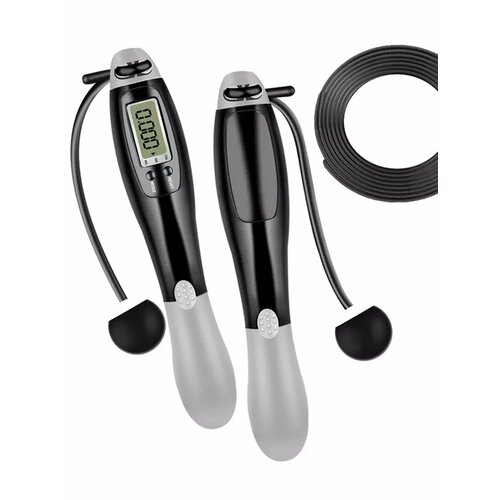 Скакалка UNIX Fit для фитнеса взрослая беспроводная с электронным счетчиком прыжков умная спортивная профессиональная скакалка для бокса и кроссфита 3 м 930₽