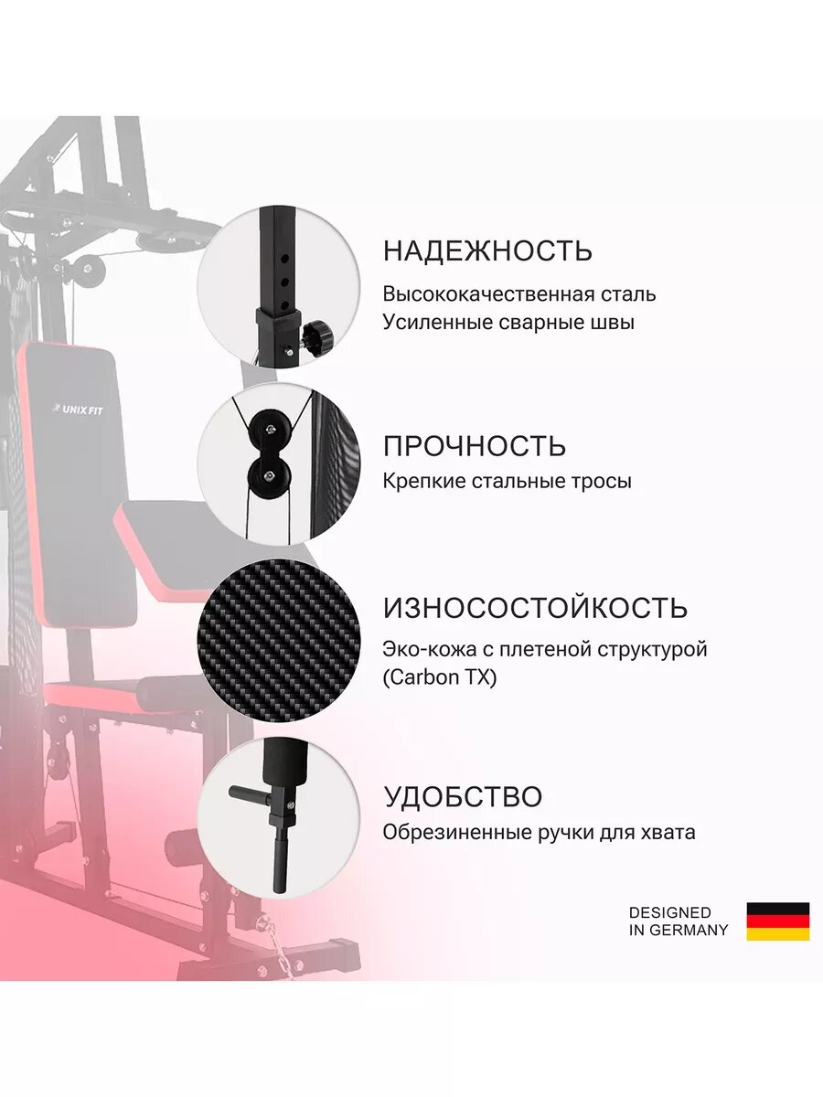 Силовой комплекс, спортивная мультистанция UNIX Fit BLOCK 50 многофункциональный комплекс, домашний тренажер UNIXFIT — фото 1