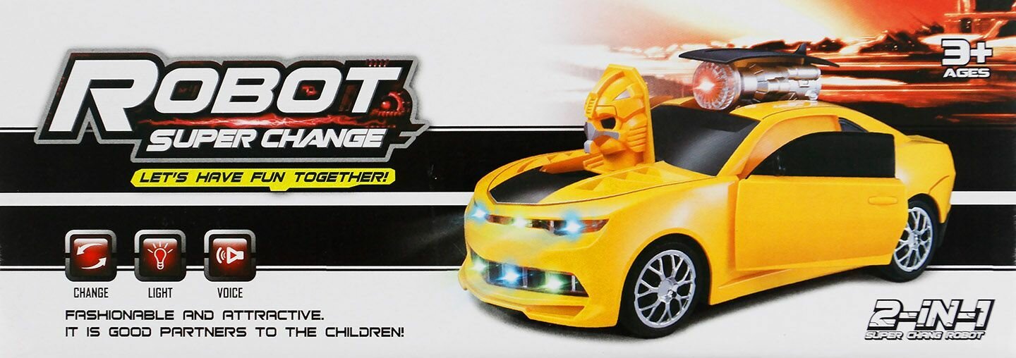 Музыкальная игрушка, трансформер Машина-робот со светом — фото 1