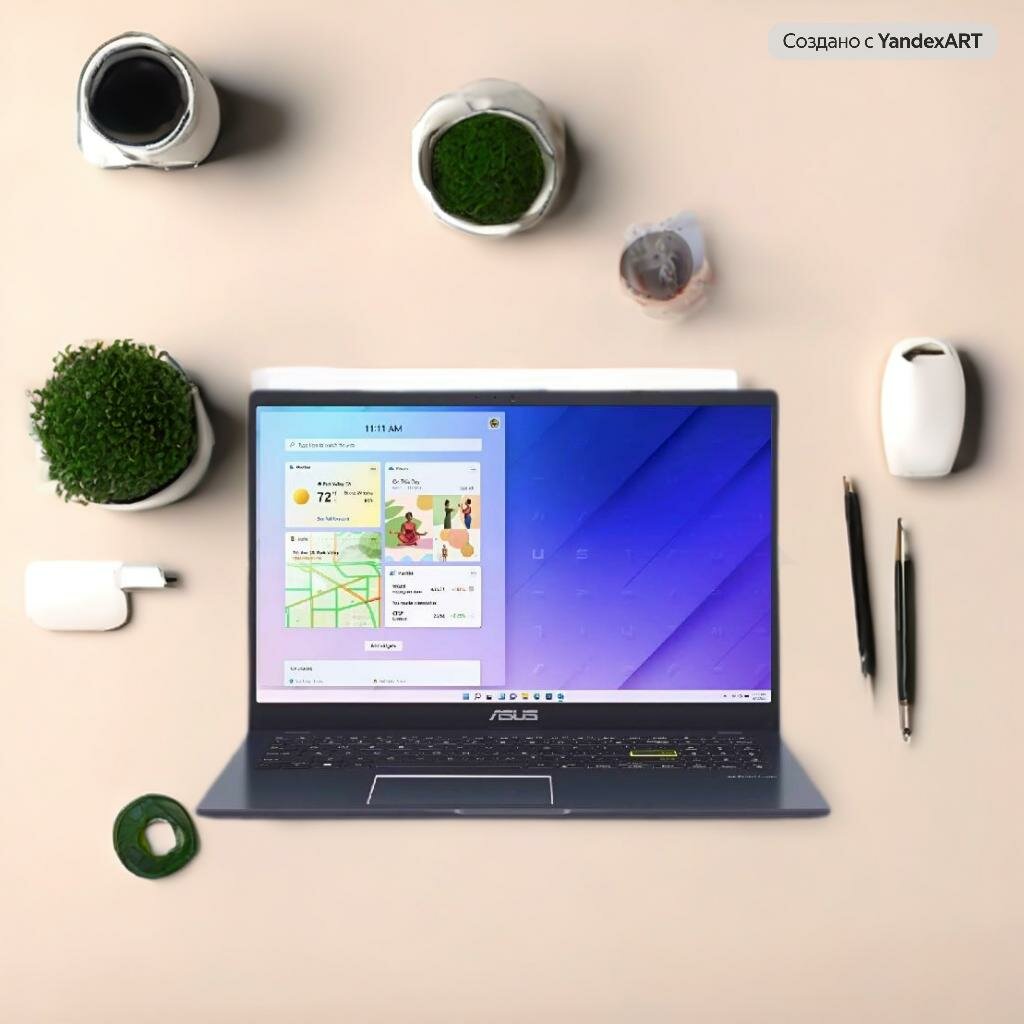 Ноутбук ASUS E510M Intel Celeron N4020, 4 GB DDR4, SSD, 15.6" HD, черный,4/512 — фото 1