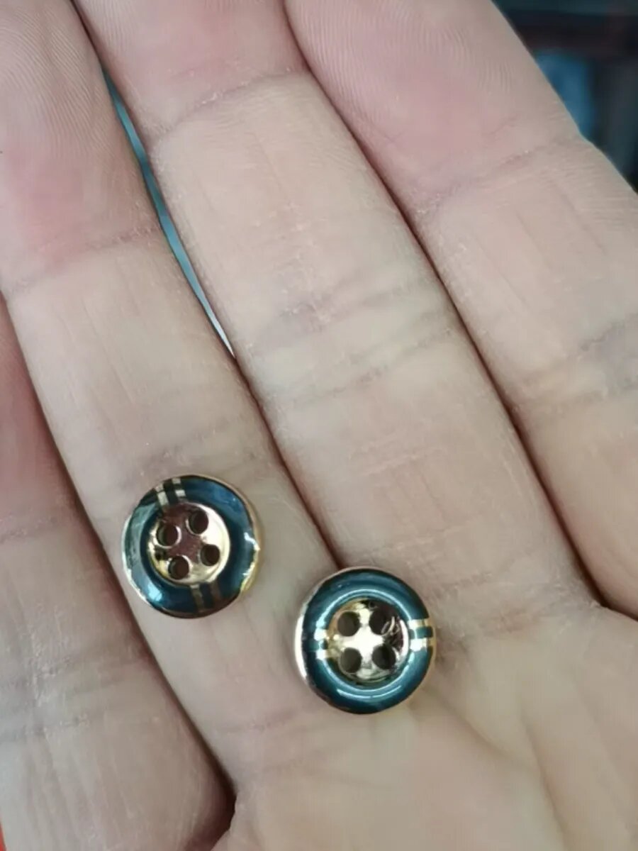 Набор пуговиц Marido для рубашки, черные, с позолотой, пластик, 10 штук — фото 1