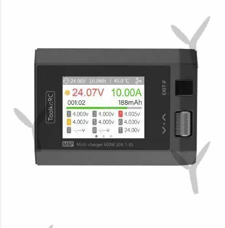 Зарядное устройство ToolkitRC M8P 600W 20A для балансировки цветного экрана для батареи 1 - 8S Lipo - LiHV Lion NiMh Pbwu