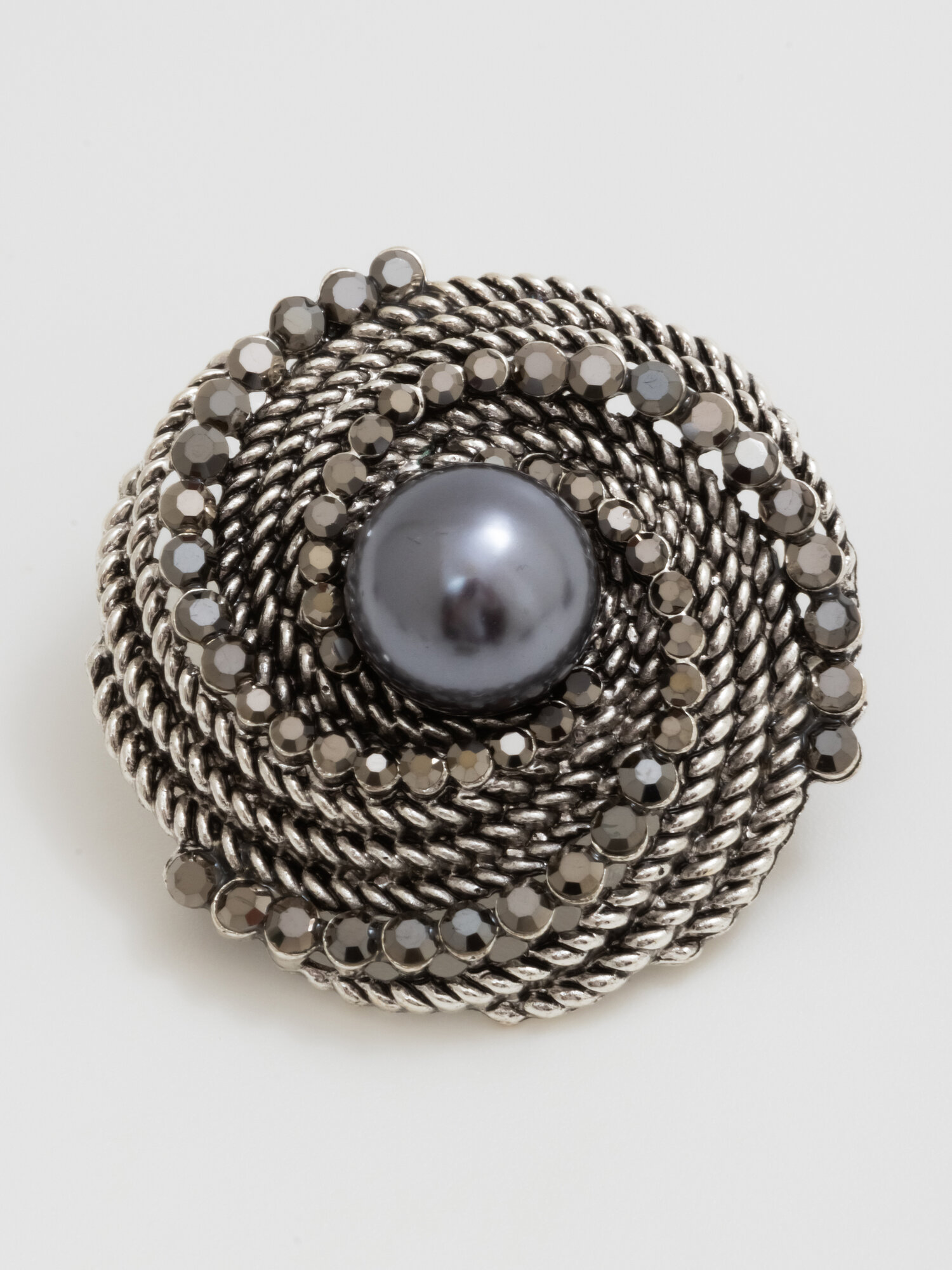 Брошь ЖемАрт, жемчуг имитация, кристалл