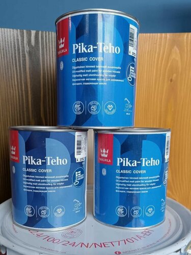 Изображение товара Краска Tikkurila "Пика-Техо", для деревянных фасадов, матовая, цвет RAL 8017, 0,9 л