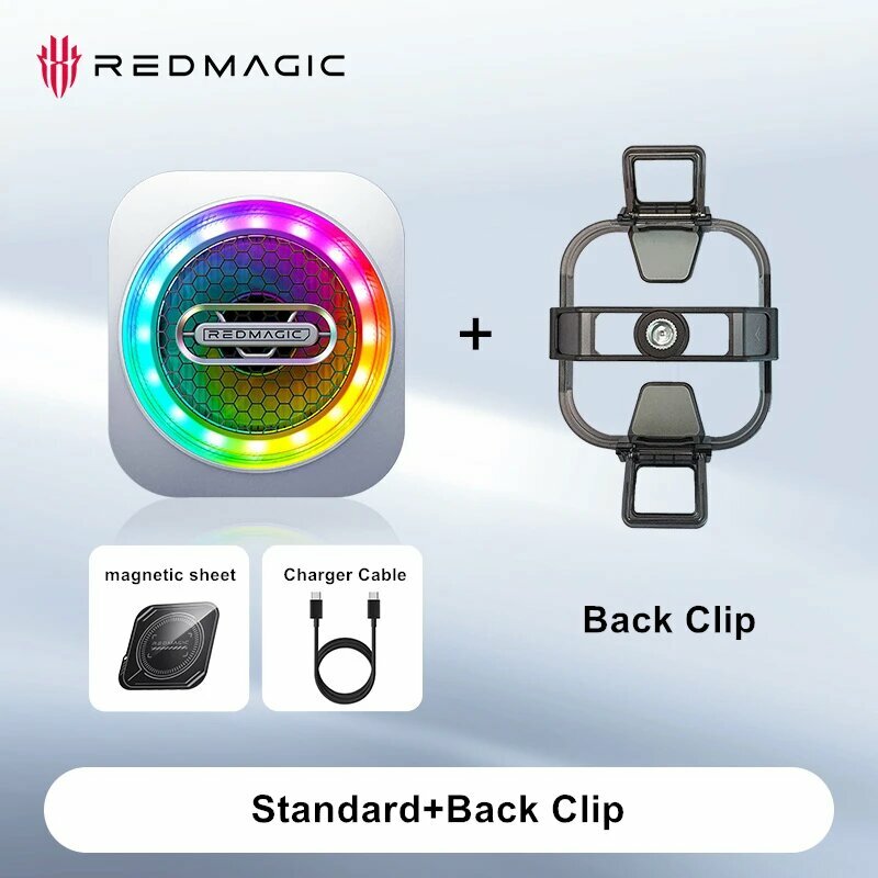 Redmagic Cooler 6 Pro Радиатор Магнитный вентилятор Кулер 30 Вт VC Жидкостное охлаждение RGB LED AI Контроль температуры для планшетного мобильного телефона, add back clip