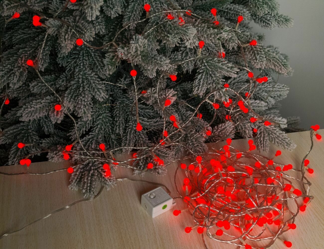 Светодиодная гирлянда CHERRY DESIGN (вишенки) 180 красных LED-огней 13.5 м контроллер ПДУ прозрачный ПВХ уличная Kaemingk 495273