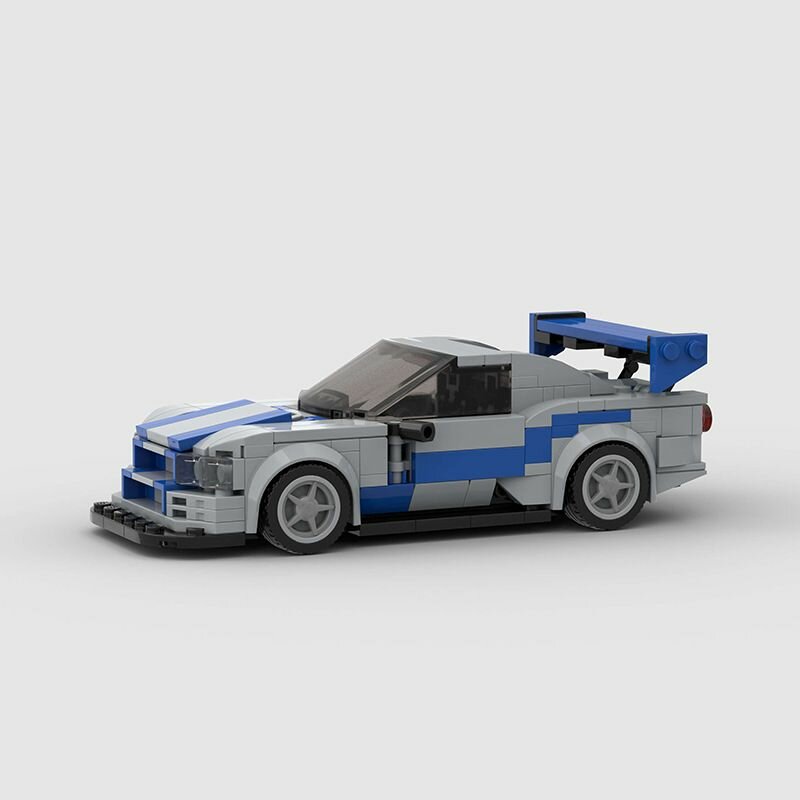 Пазл "Skyline GT-R R34", сборная модель, 19 см x 8 см x 10 см