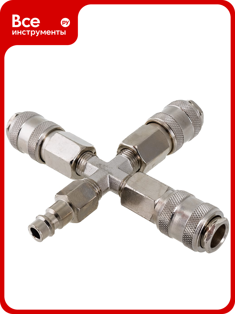 Разветвитель пневматический на 3 выхода со штуцером Pegas pneumatic 3304