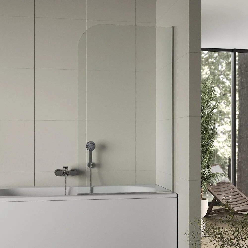 Шторка на ванну Agger A02 A02 080TCR 80 см стеклянная распашная прозрачная