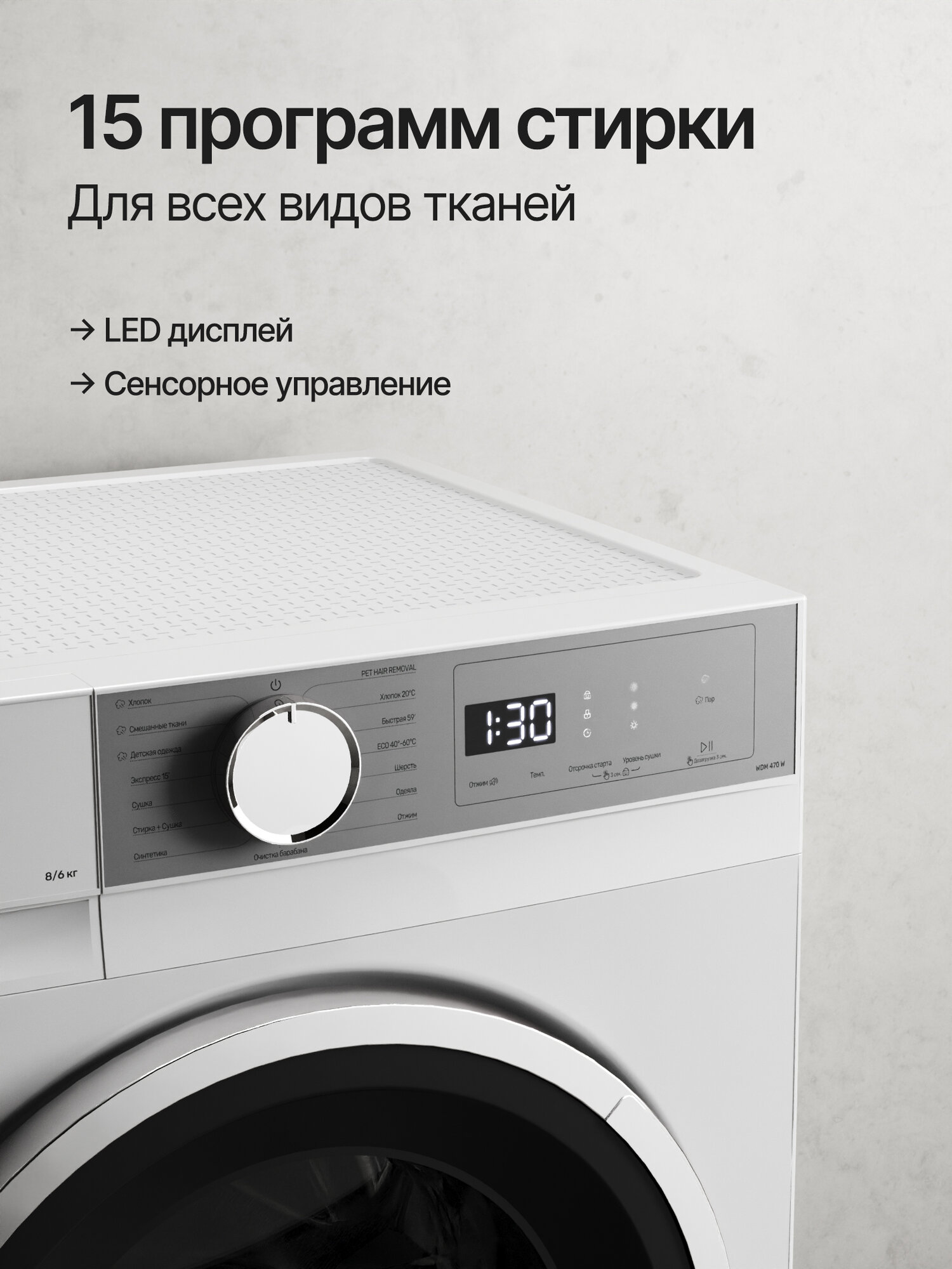 Стирально-сушильная машина Kuppersberg WDM 470 W (Модификация 2025 года) — фото 1
