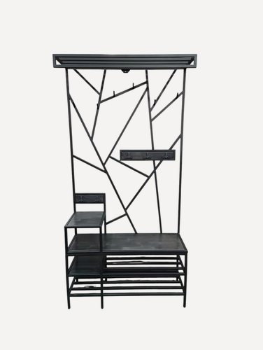 Изображение товара Прихожая Лофт из натурального дерева и стали Прихожая для узкого коридора 100*34*200(В) см