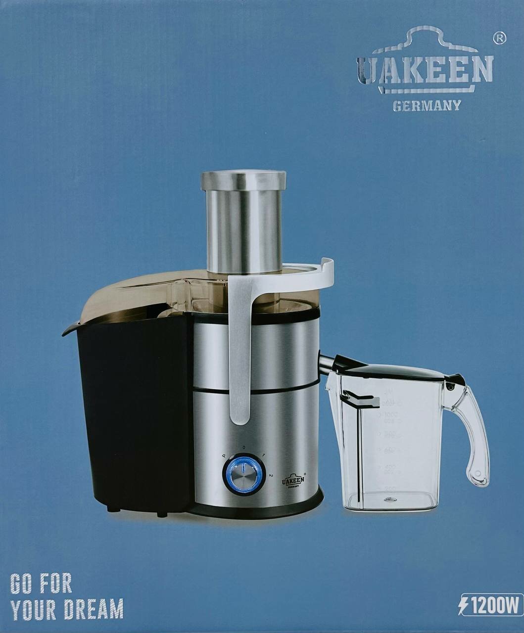 Соковыжималка UAKEEN ZL-704, центробежный отжим, мощность 800Вт, 3 скорости, резервуар 1л