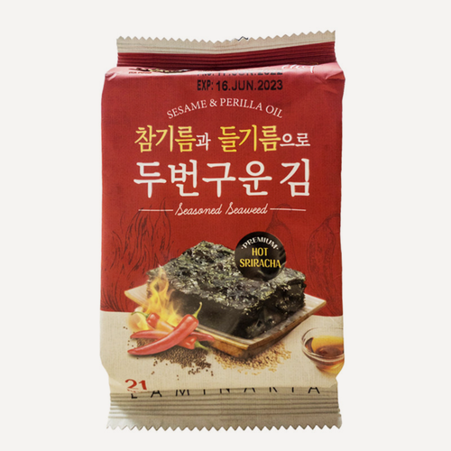 Изображение товара Морская капуста Nori Land сушеная с соусом чили (шрирача) 4 г, Южная Корея