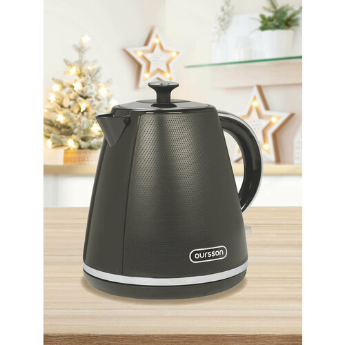 Электрический чайник Oursson KE1718P/DG, 1.7 л, 2200 Вт, пластик, черный — купить, цена, характеристики