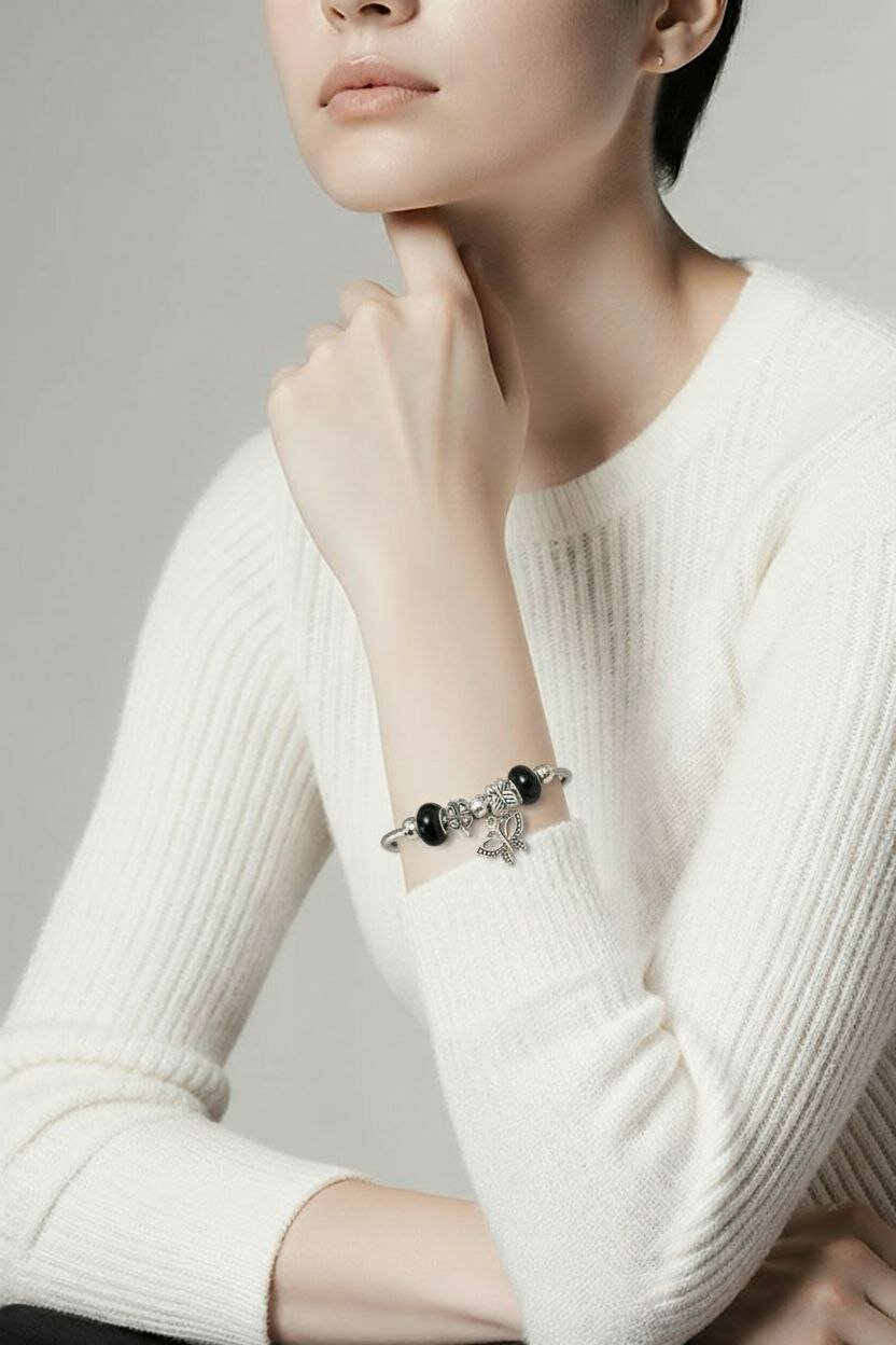 Браслет, 1 шт., размер one size, dark grey — фото 1