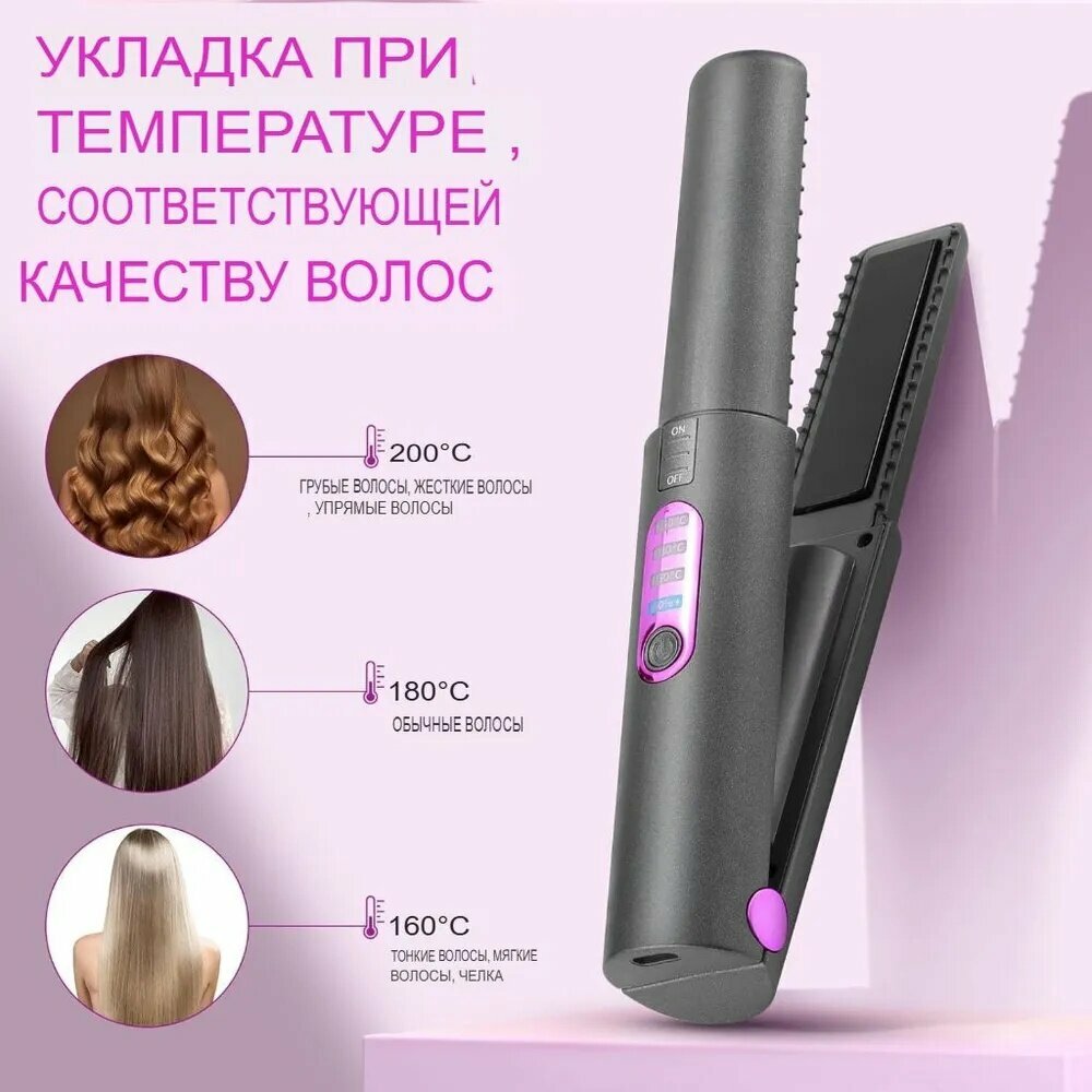 Выпрямитель для волос плойка мини утюжок щипцы для укладки Керамическое покрытие 3 температурных режимов