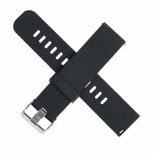 Ремешок Сима-ленд фактура гладкая размер 22мм черный 620₽