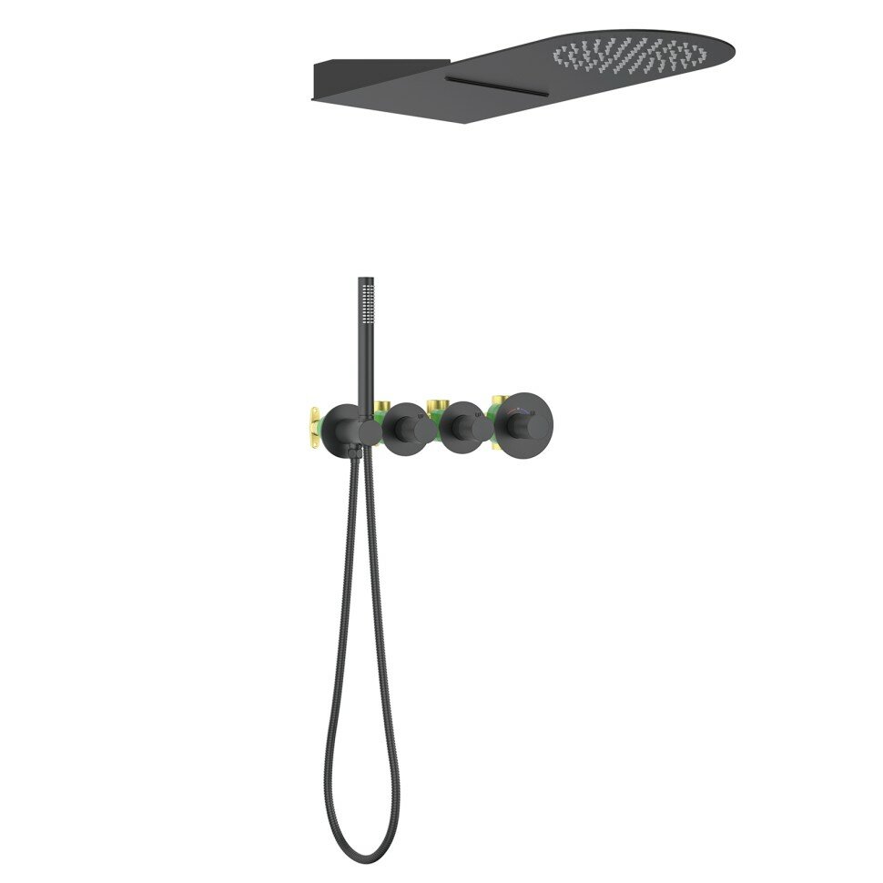 Душевая система встроенная с термостатом Timo Saona SX-2350/03SM черный
