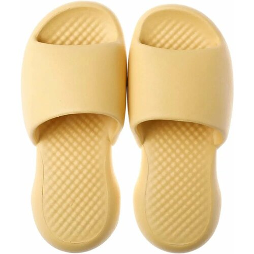 Массажные тапочки шлепанцы пляжные EVA, Шиацу, желтые, 39-40