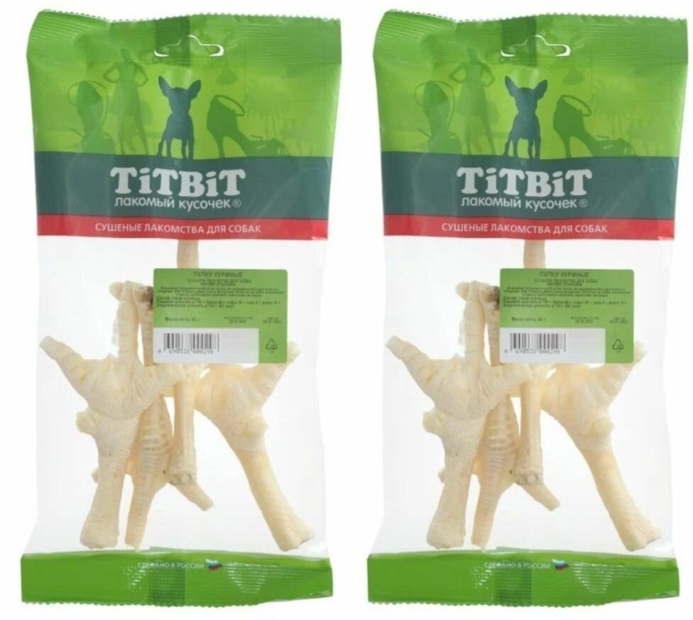 Titbit Лакомство для собак Лапки куриные, 45 г, 2 уп