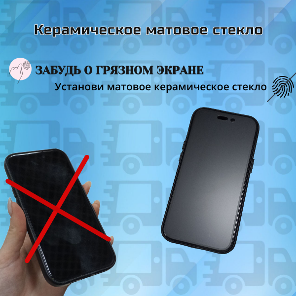 Защитное стекло для iPhone 16 Plus Матовое Керамическое — фото 1