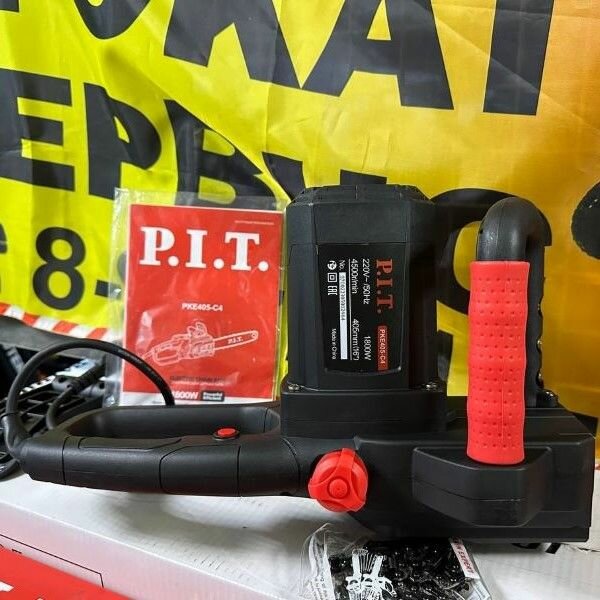 Пила цепная электрическая PKE405-С4 PIT электропила 1,8кВт с шиной 41см 3/8"х1,3мм 59зв 4500об/мин