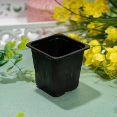 Горшки для цветов и рассады набор 20 штук, чёрный пластиковые горшки 0,22 л,